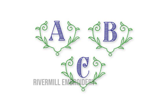 2 1 2 Aston Monogram Embroidery Font