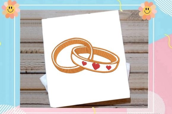 Crossed Wedding Rings Embroidery for Seasonal Collections