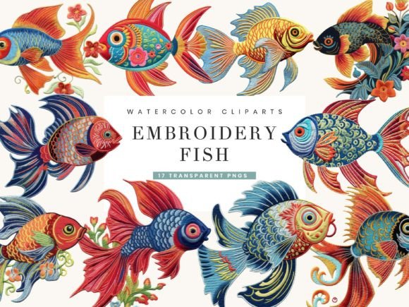 Embroidery Fish Clipart Bundle Review
