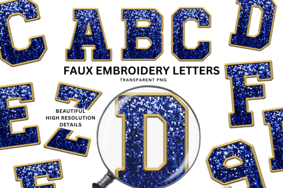 Faux Embroidery Sequin Alphabet for Handmade Gifts