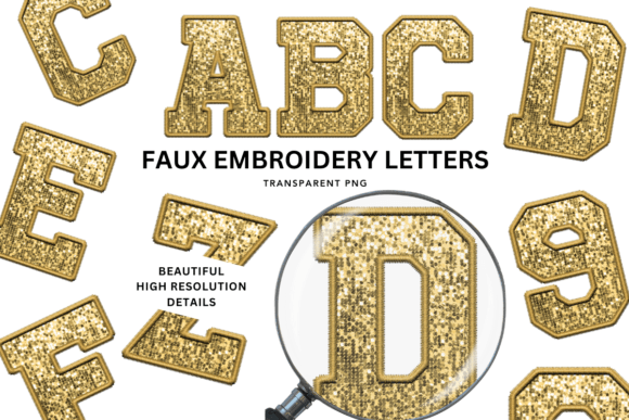 Faux Embroidery Sequin Alphabet PNG, Sil Review
