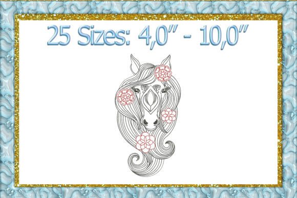 Horse Embroidery Design, Mini Horse