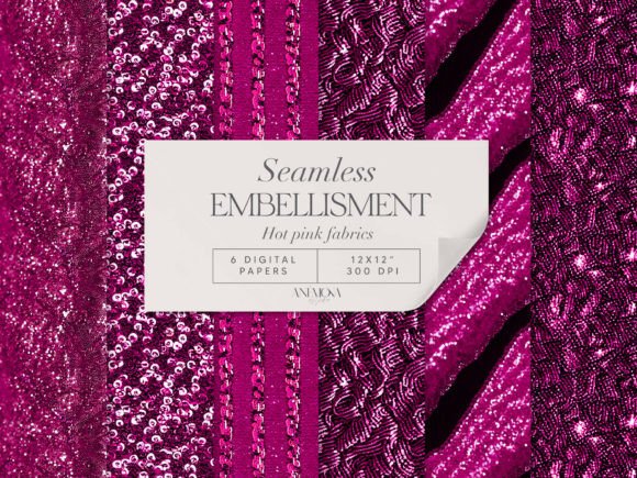 Hot Pink Embroidery Sequin Fabric Paper Review