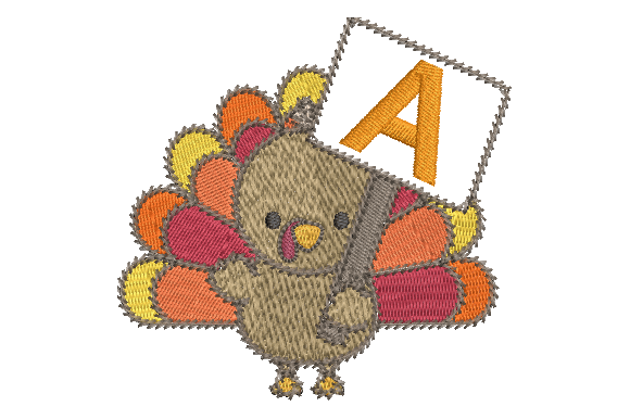 Turkey Thanksgiving Letter a Embroidery Review